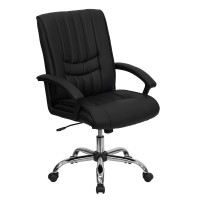 Flash Furniture Mid-Back Black Leather Manager’s Chair BT-9076-BK-GG